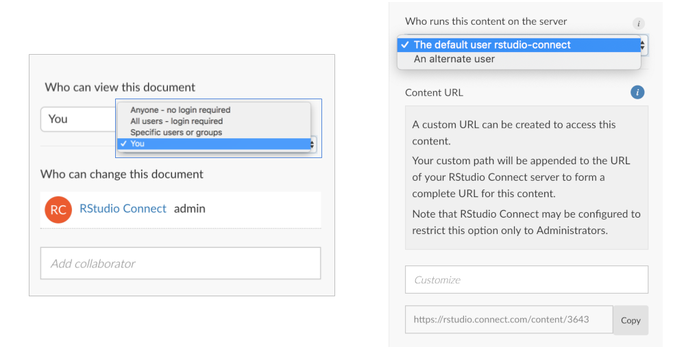 Access settings panel