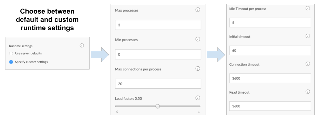 Runtime settings panel
options