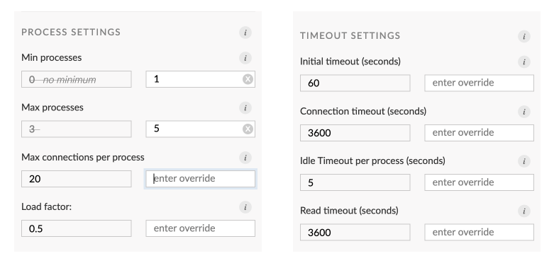 Runtime settings panel
options.