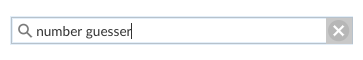 The search box with "number guesser" entered by user.